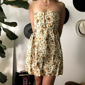 Over the knee length flower dress size S